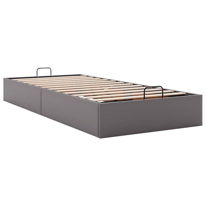 Cadre de lit ottoman sans matelas gris 90x190 cm similicuir