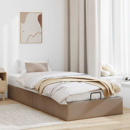 Cadre de lit ottoman sans matelas cappuccino 90x190 cm