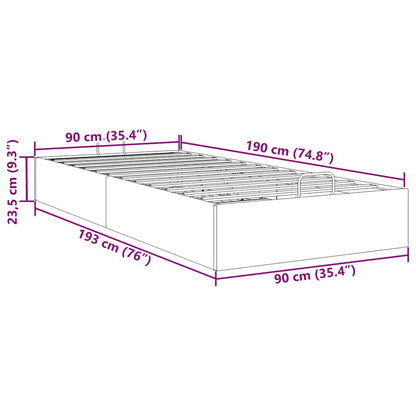 Cadre de lit ottoman sans matelas cappuccino 90x190 cm