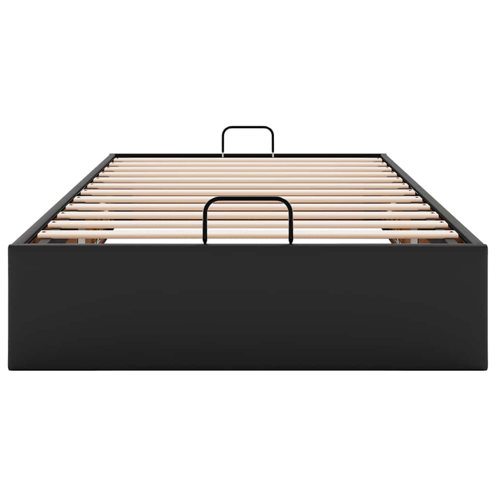 Cadre de lit ottoman sans matelas noir 90x200 cm similicuir