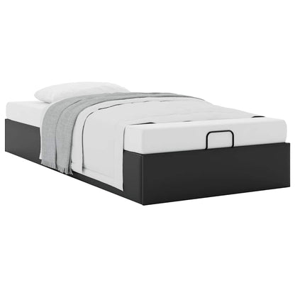 Cadre de lit ottoman sans matelas noir 100x200 cm similicuir