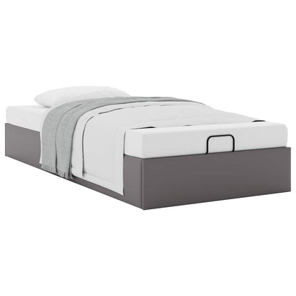 Cadre de lit ottoman sans matelas gris 100x200 cm similicuir