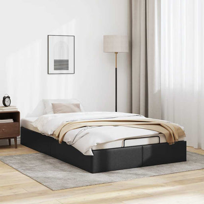 Cadre de lit ottoman sans matelas noir 120x190 cm similicuir