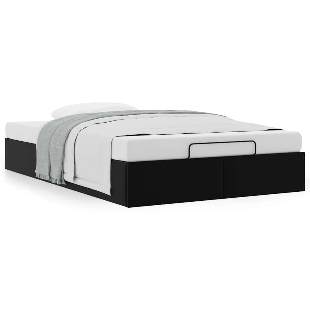 Cadre de lit ottoman sans matelas noir 120x190 cm similicuir