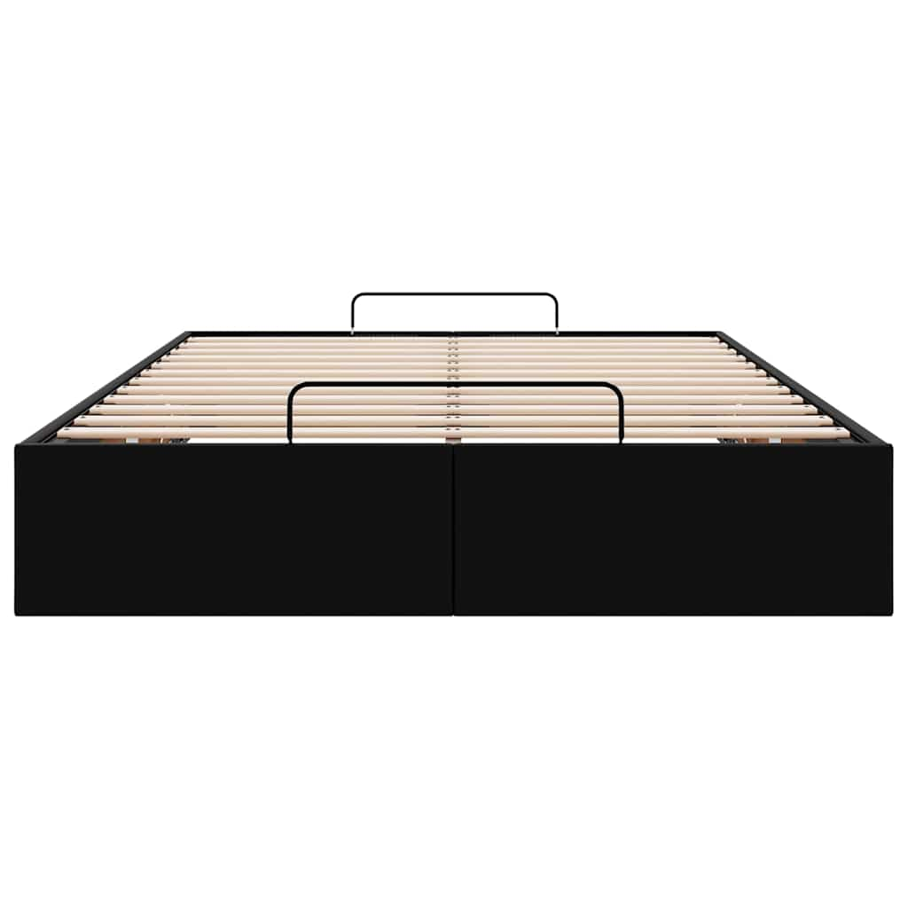 Cadre de lit ottoman sans matelas noir 120x190 cm similicuir