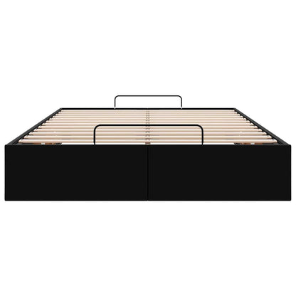 Cadre de lit ottoman sans matelas noir 120x190 cm similicuir