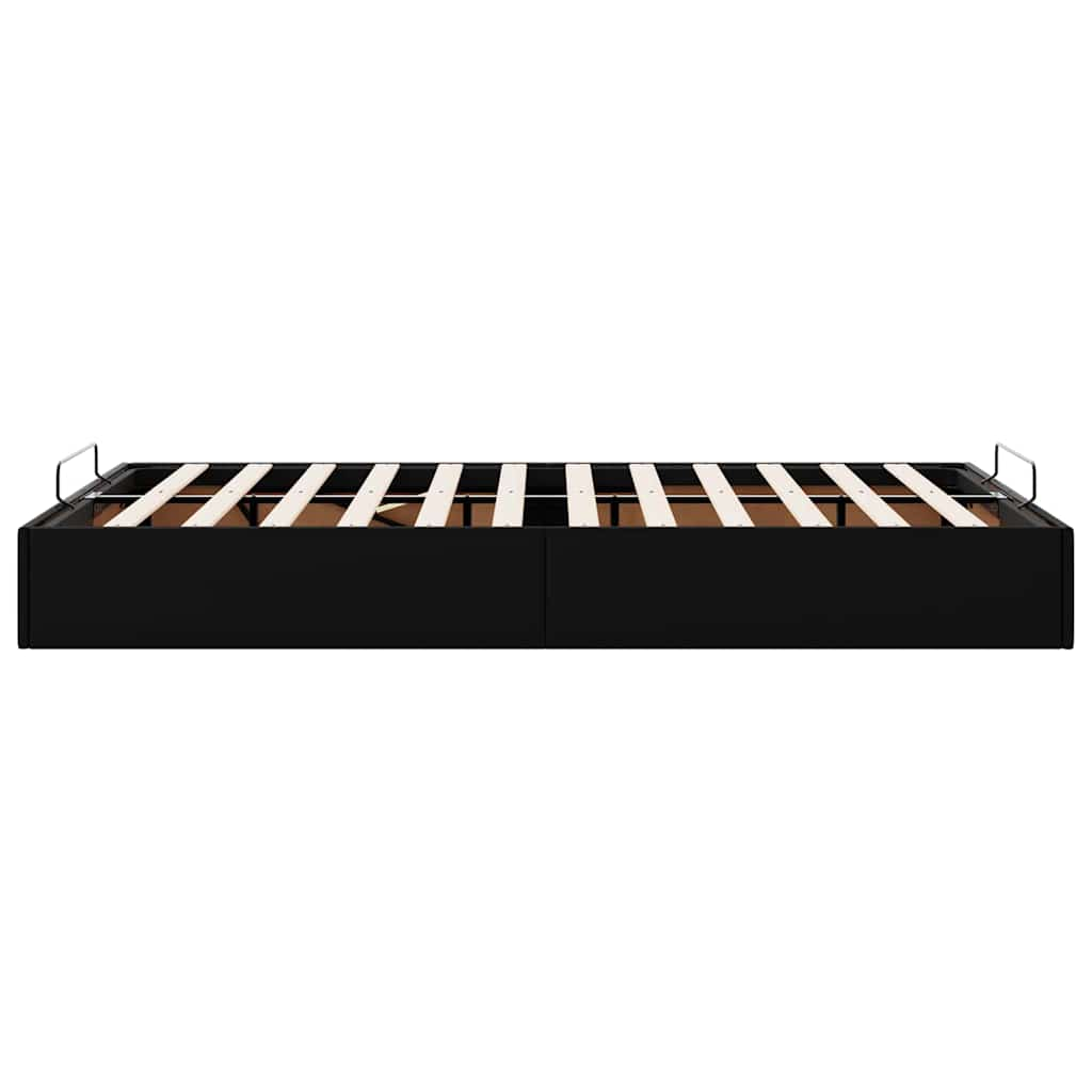 Cadre de lit ottoman sans matelas noir 120x190 cm similicuir