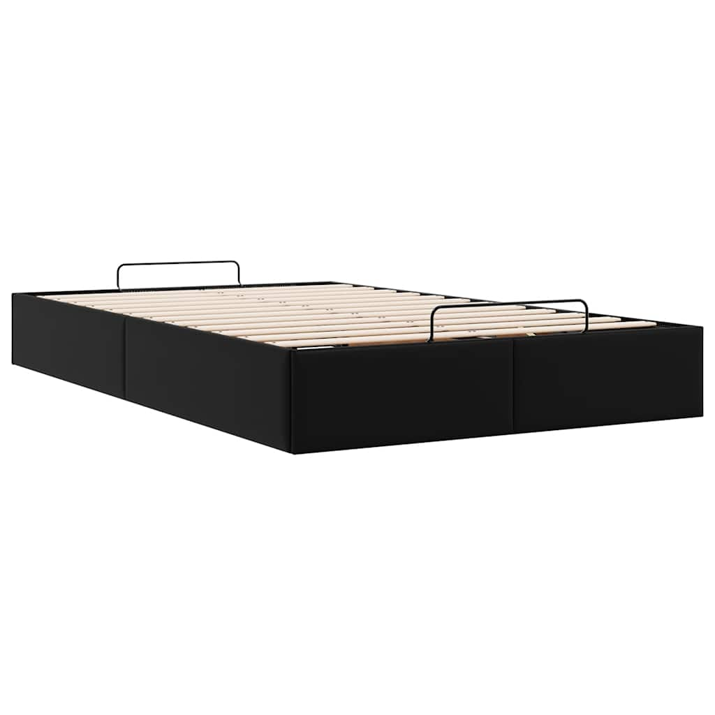 Cadre de lit ottoman sans matelas noir 120x190 cm similicuir