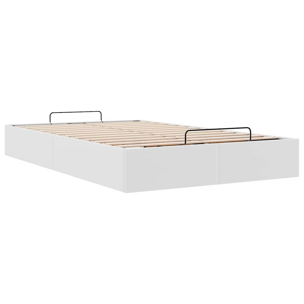 Cadre de lit ottoman sans matelas blanc 120x190 cm similicuir