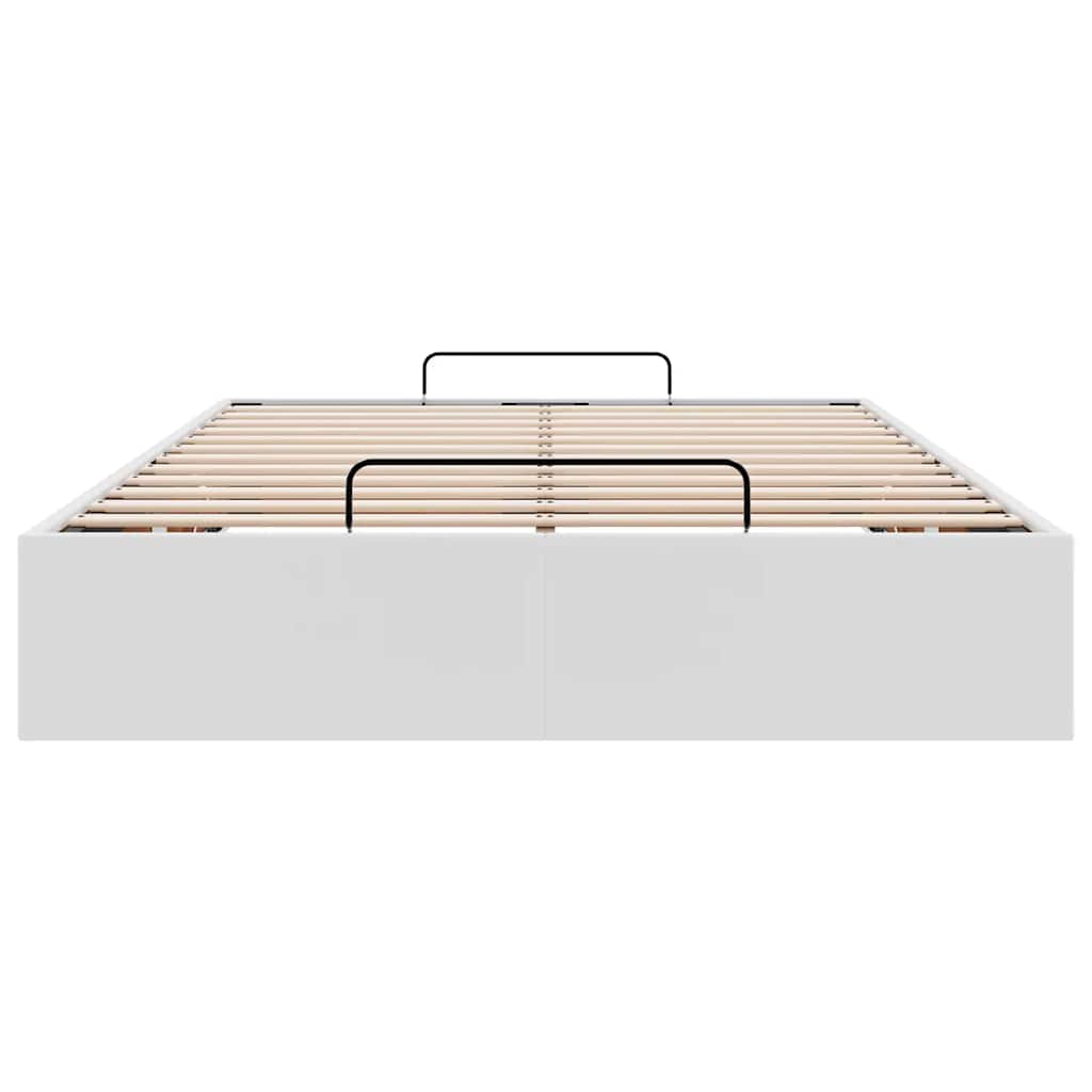 Cadre de lit ottoman sans matelas blanc 120x190 cm similicuir