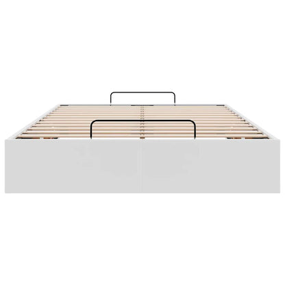 Cadre de lit ottoman sans matelas blanc 120x190 cm similicuir