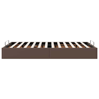 Cadre de lit ottoman sans matelas marron 120x190 cm similicuir