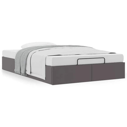 Cadre de lit ottoman sans matelas gris 120x190 cm similicuir