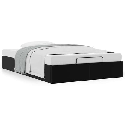 Cadre de lit ottoman sans matelas noir 120x200 cm similicuir