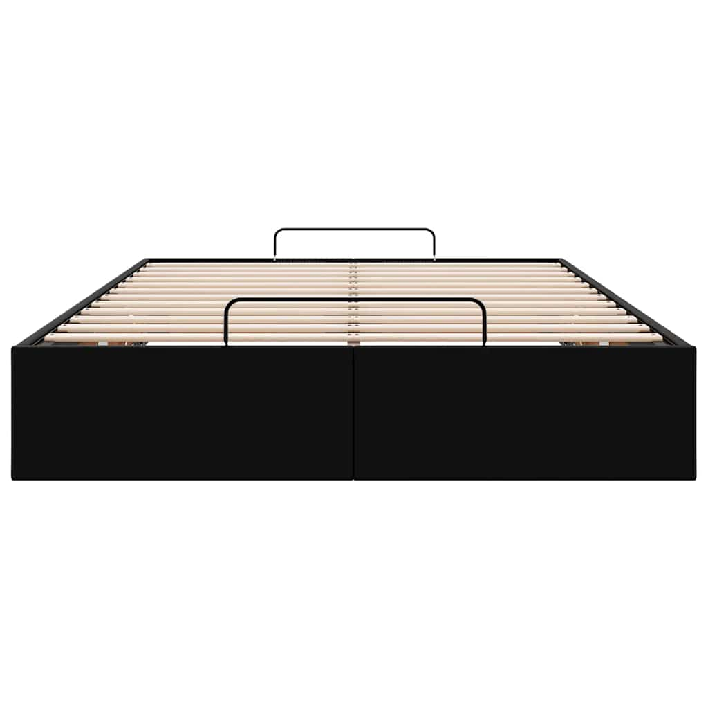 Cadre de lit ottoman sans matelas noir 120x200 cm similicuir