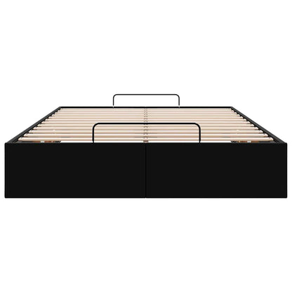 Cadre de lit ottoman sans matelas noir 120x200 cm similicuir