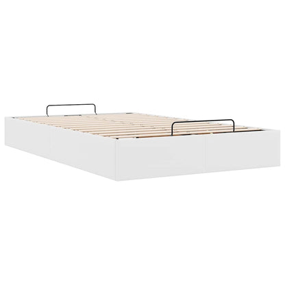 Cadre de lit ottoman sans matelas blanc 120x200 cm similicuir