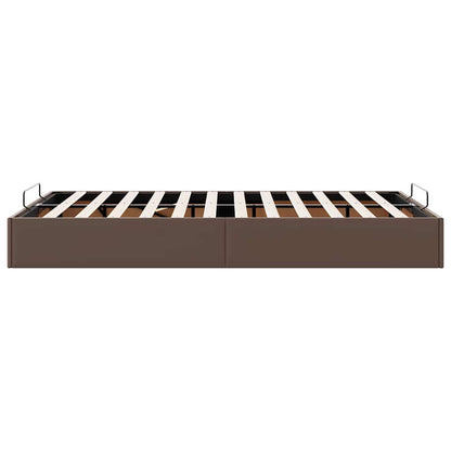 Cadre de lit ottoman sans matelas marron 120x200 cm similicuir