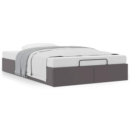 Cadre de lit ottoman sans matelas gris 120x200 cm similicuir