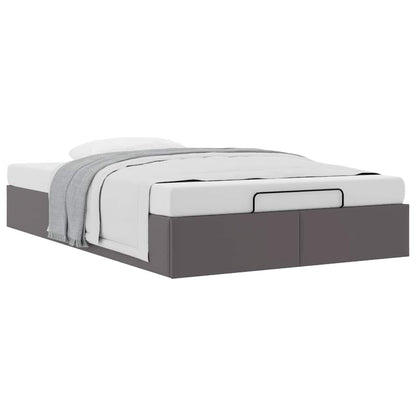 Cadre de lit ottoman sans matelas gris 120x200 cm similicuir