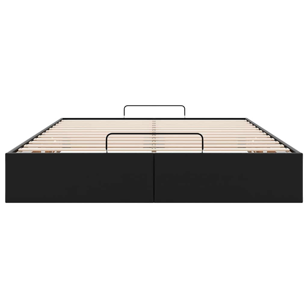 Cadre de lit ottoman sans matelas noir 140x190 cm similicuir