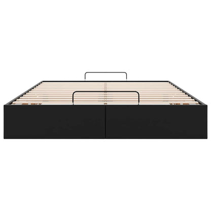 Cadre de lit ottoman sans matelas noir 140x190 cm similicuir