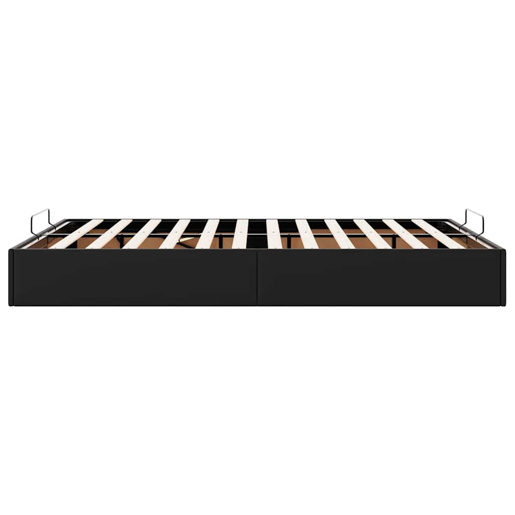 Cadre de lit ottoman sans matelas noir 140x190 cm similicuir