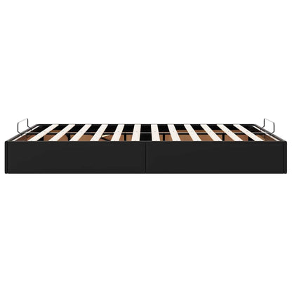 Cadre de lit ottoman sans matelas noir 140x190 cm similicuir