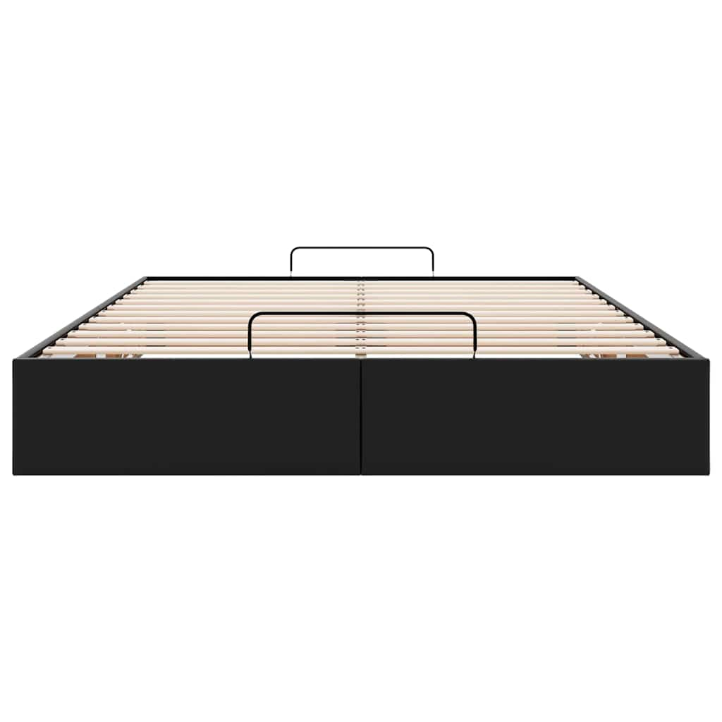 Cadre de lit ottoman sans matelas noir 140x190 cm similicuir