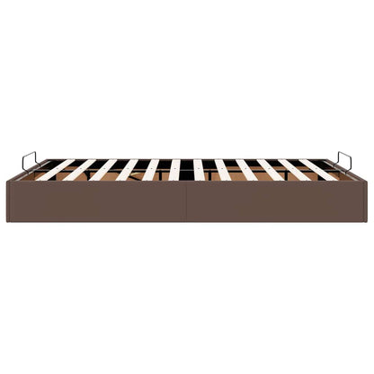 Cadre de lit ottoman sans matelas marron 140x190 cm similicuir