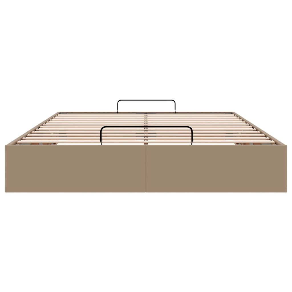 Cadre de lit ottoman sans matelas cappuccino 140x190 cm