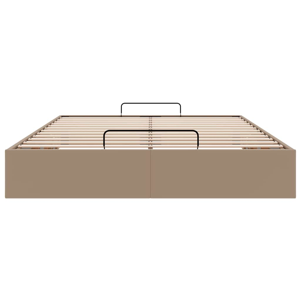 Cadre de lit ottoman sans matelas cappuccino 140x190 cm