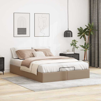 Cadre de lit ottoman sans matelas cappuccino 140x190 cm