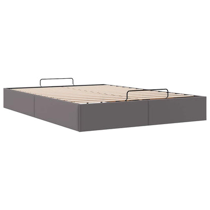 Cadre de lit ottoman sans matelas gris 140x200 cm similicuir