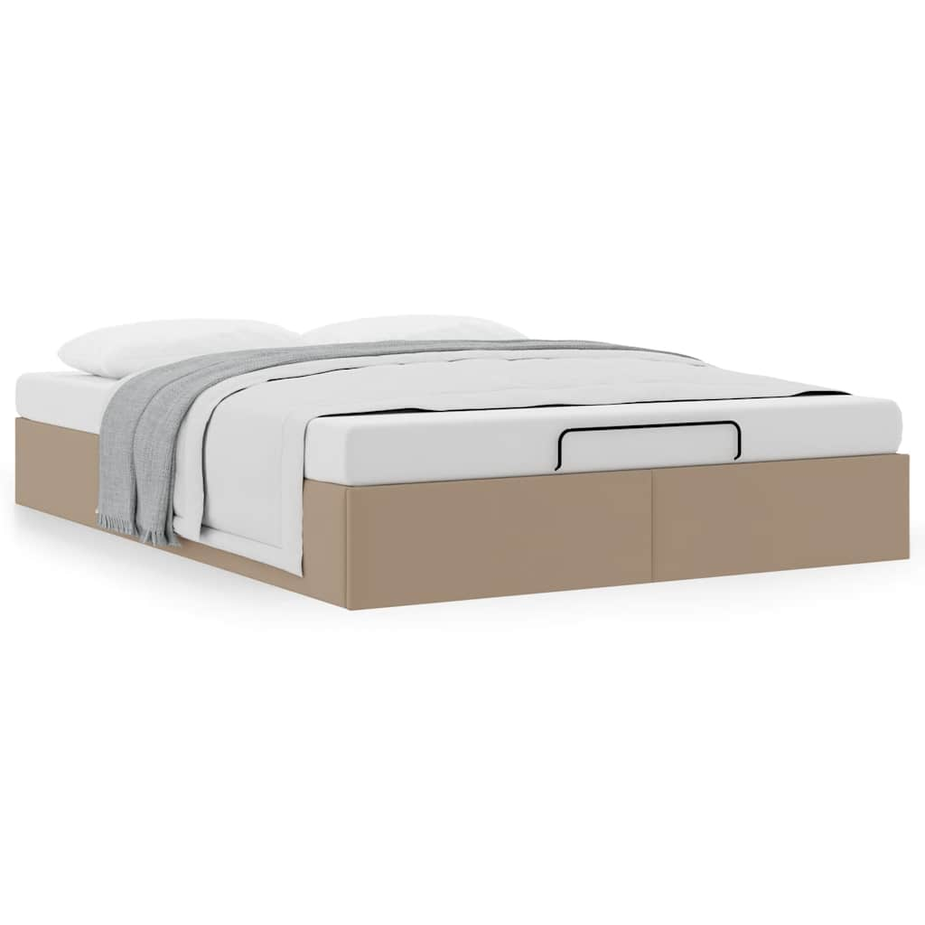 Cadre de lit ottoman sans matelas cappuccino 140x200 cm