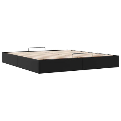 Cadre de lit ottoman sans matelas noir 160x200 cm similicuir