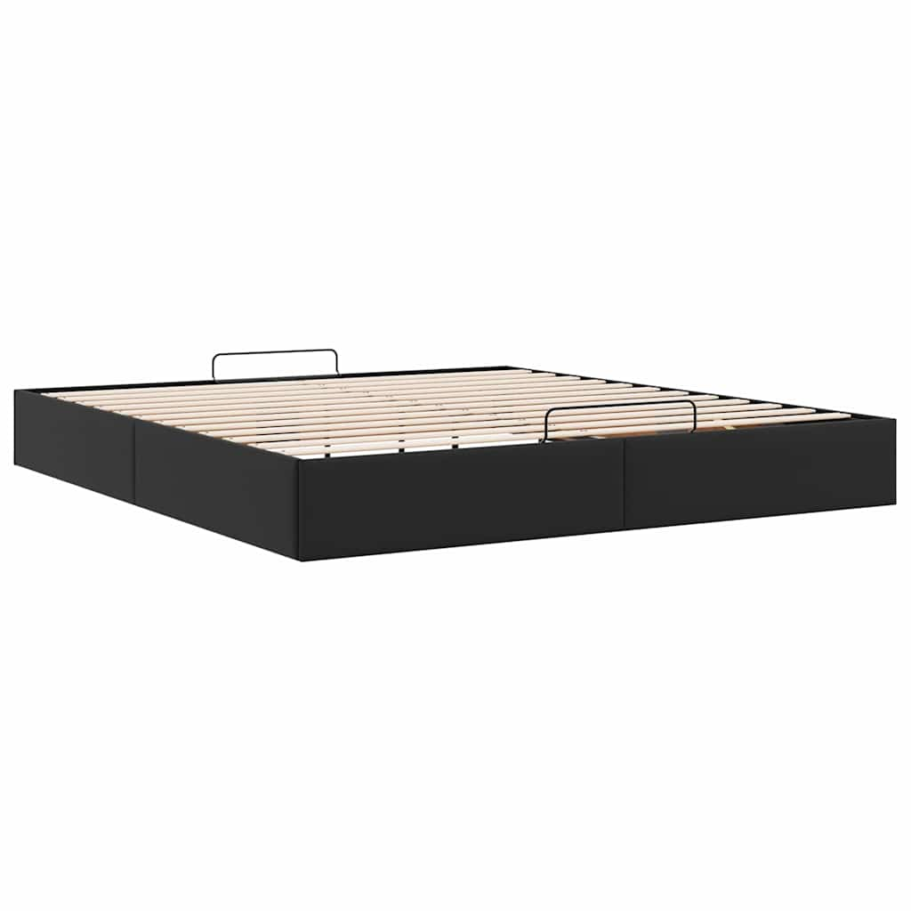 Cadre de lit ottoman sans matelas noir 160x200 cm similicuir