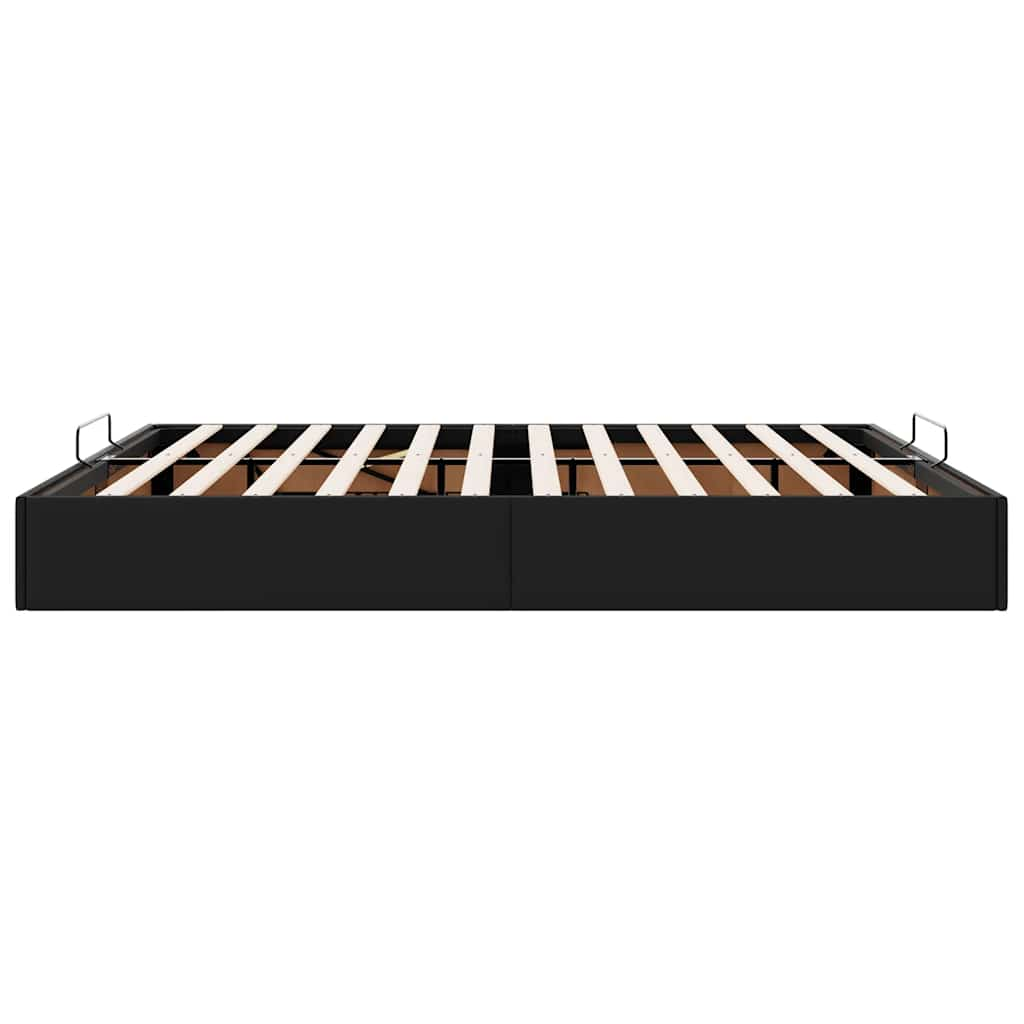 Cadre de lit ottoman sans matelas noir 160x200 cm similicuir