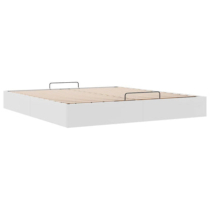 Cadre de lit ottoman sans matelas blanc 160x200 cm similicuir