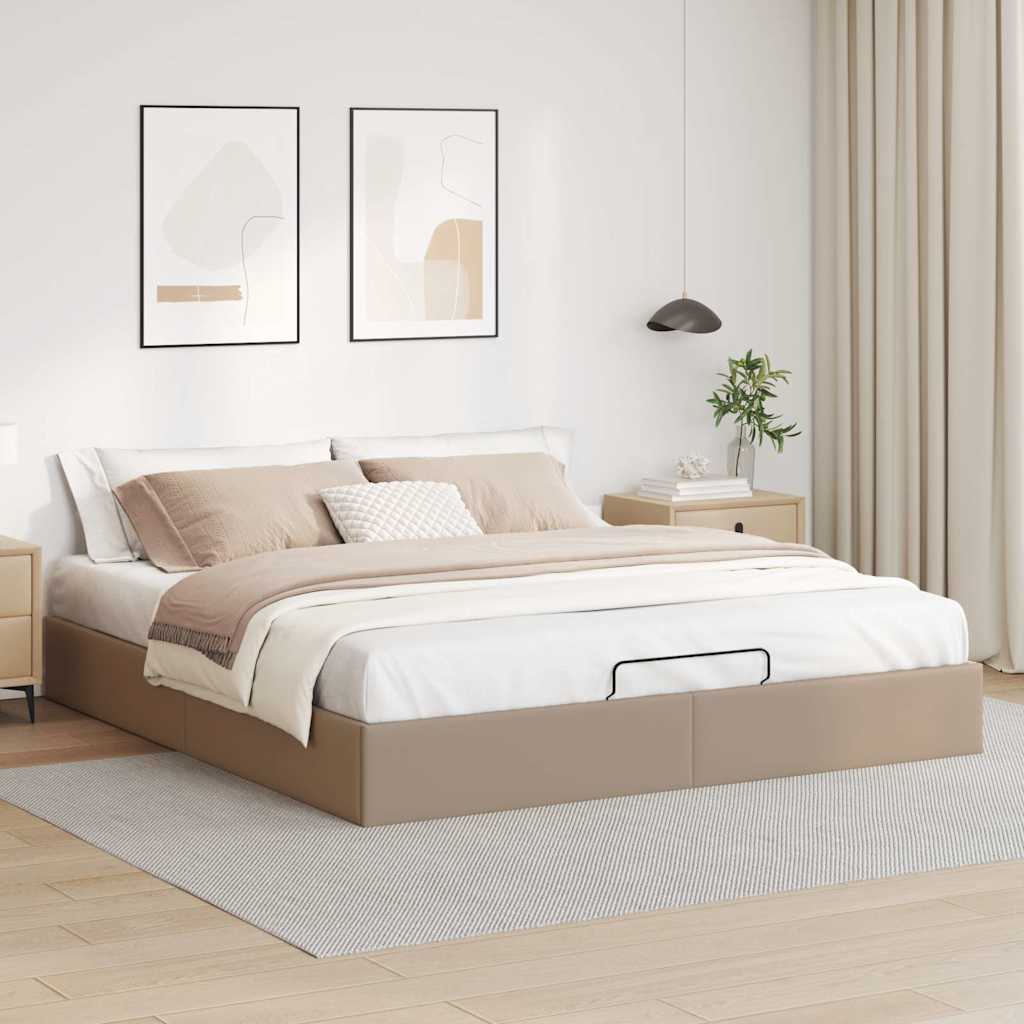 Cadre de lit ottoman sans matelas cappuccino 160x200 cm