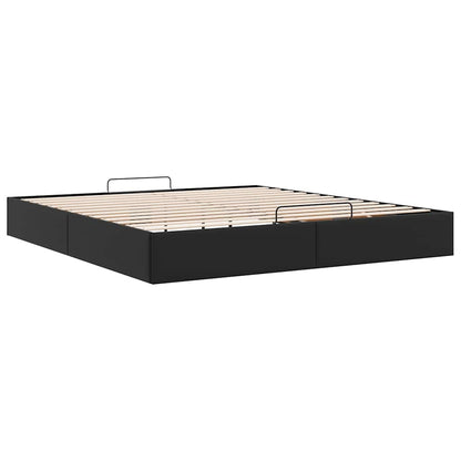 Cadre de lit ottoman sans matelas noir 180x200 cm similicuir