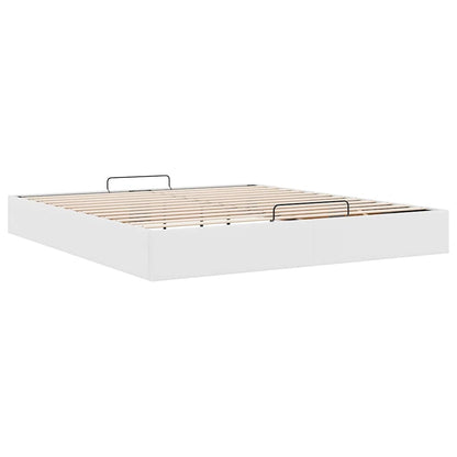 Cadre de lit ottoman sans matelas blanc 180x200 cm similicuir