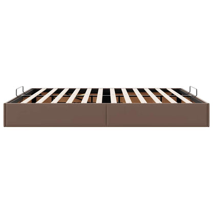 Cadre de lit ottoman sans matelas marron 180x200 cm similicuir