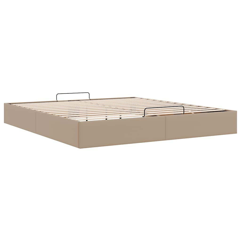 Cadre de lit ottoman sans matelas cappuccino 180x200 cm