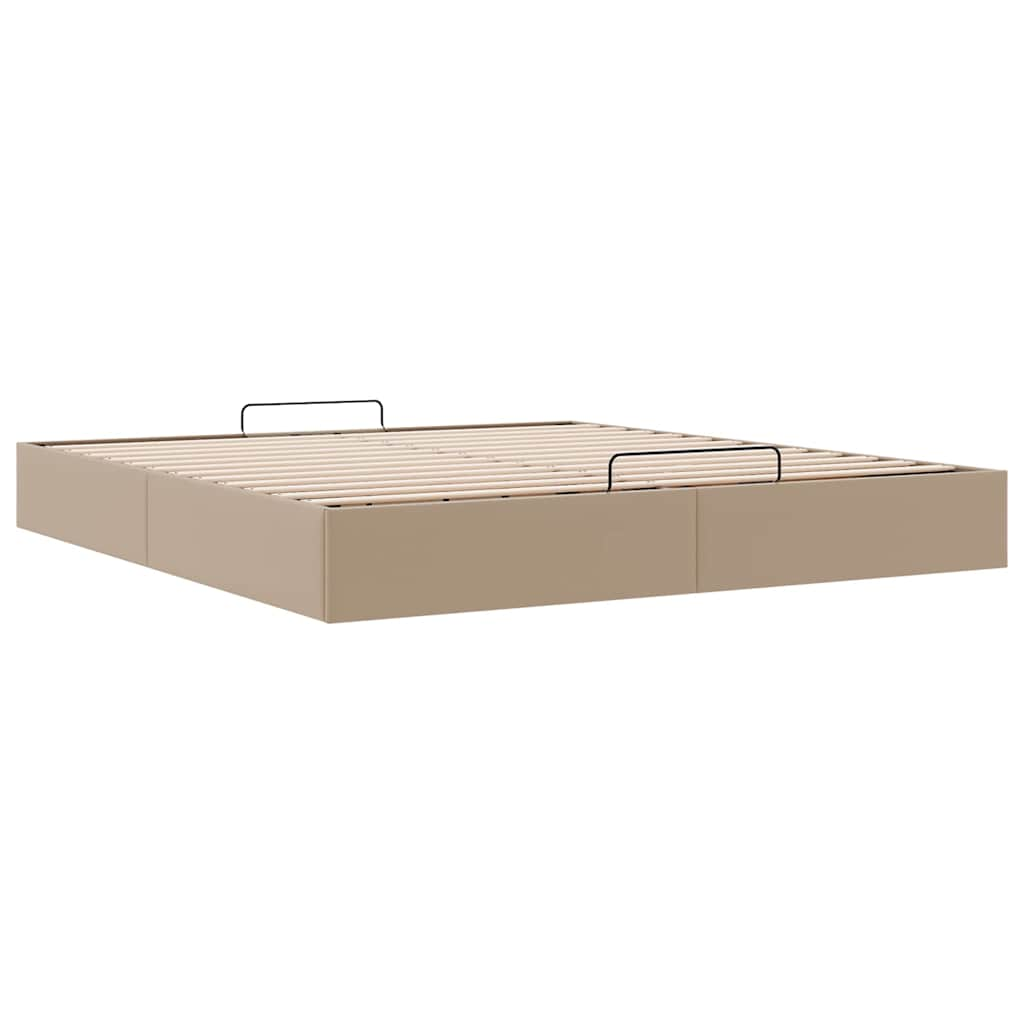 Cadre de lit ottoman sans matelas cappuccino 200x200 cm