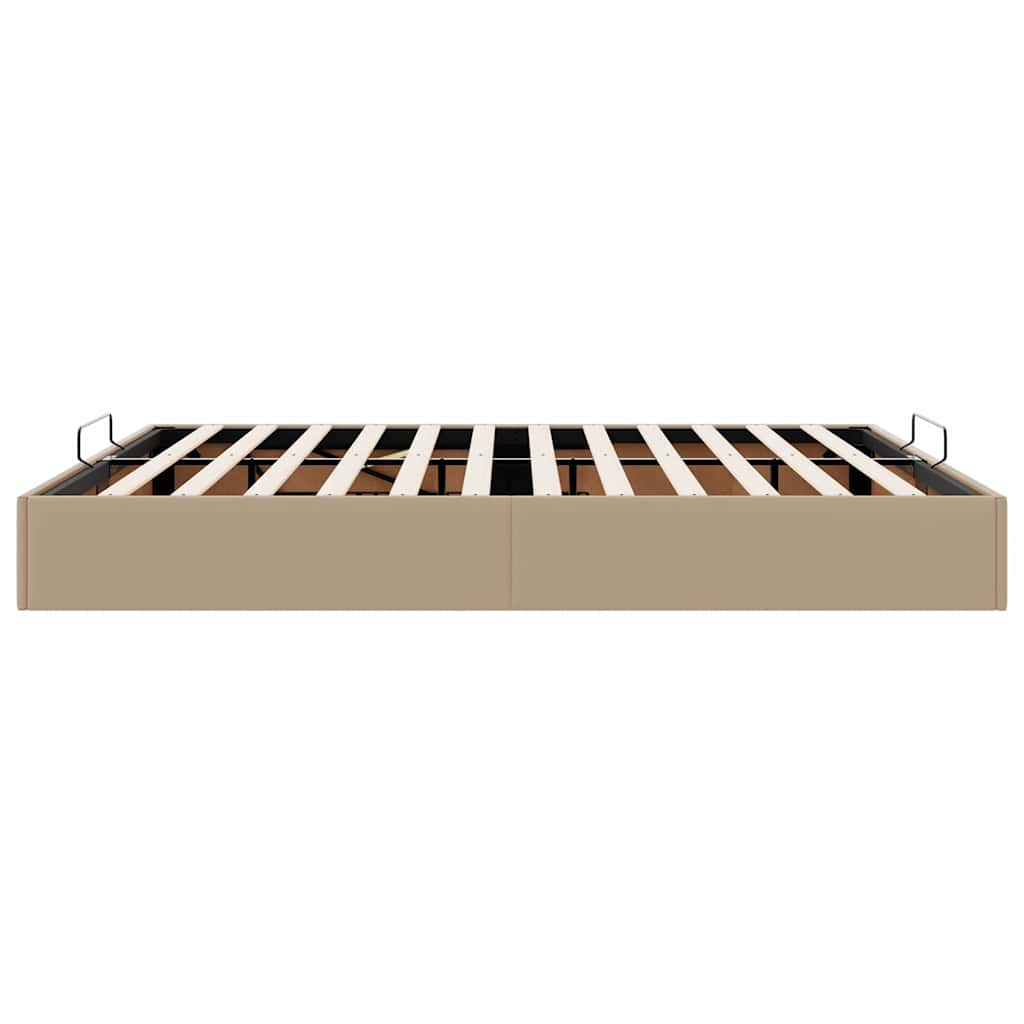 Cadre de lit ottoman sans matelas cappuccino 200x200 cm