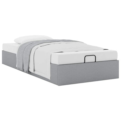 Cadre de lit ottoman sans matelas gris clair 80x200 cm tissu