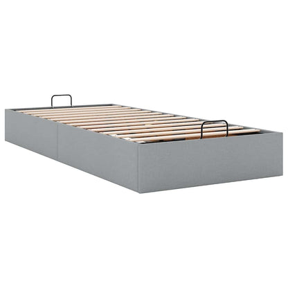 Cadre de lit ottoman sans matelas gris clair 80x200 cm tissu