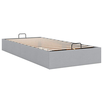 Cadre de lit ottoman sans matelas gris clair 80x200 cm tissu