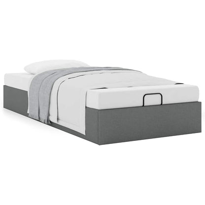 Cadre de lit ottoman sans matelas gris foncé 80x200 cm tissu